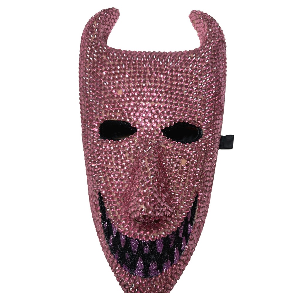 Disney Nightmare Before Christmas Pink Rhinestone Lock Mask Halloween Costume OS